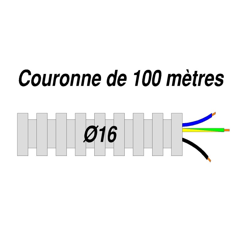 3G1.5mm² Gaine électrique préfilée ICTA BNT D16 100m