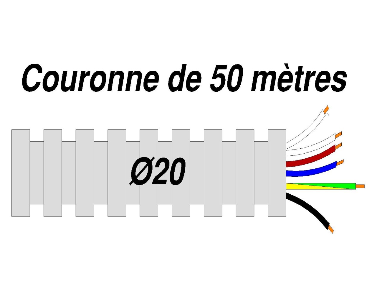 6G1.5 Gaine électrique préfilée ICTA BMNWWT D20 pour nos pieuvres électriques universelles.