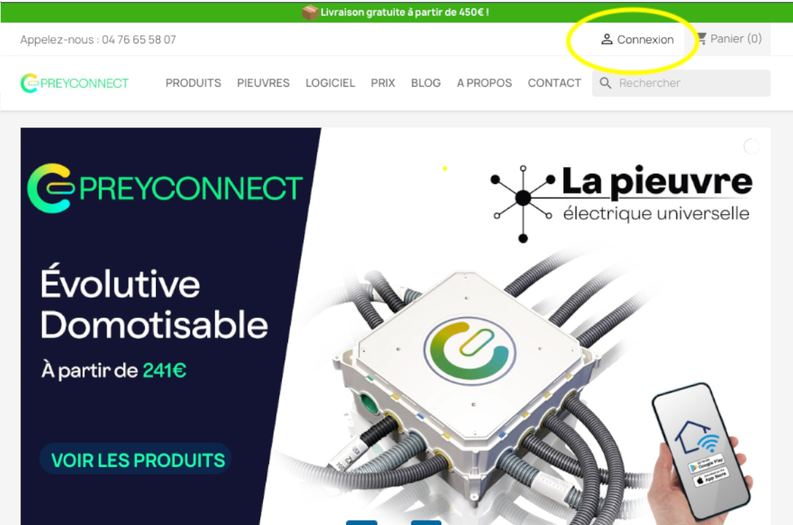 Création compte Cpreyconnect